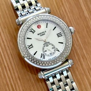 MICHELE CABER Diamond Bezel Stainless Steel Watch MW16A01A2025